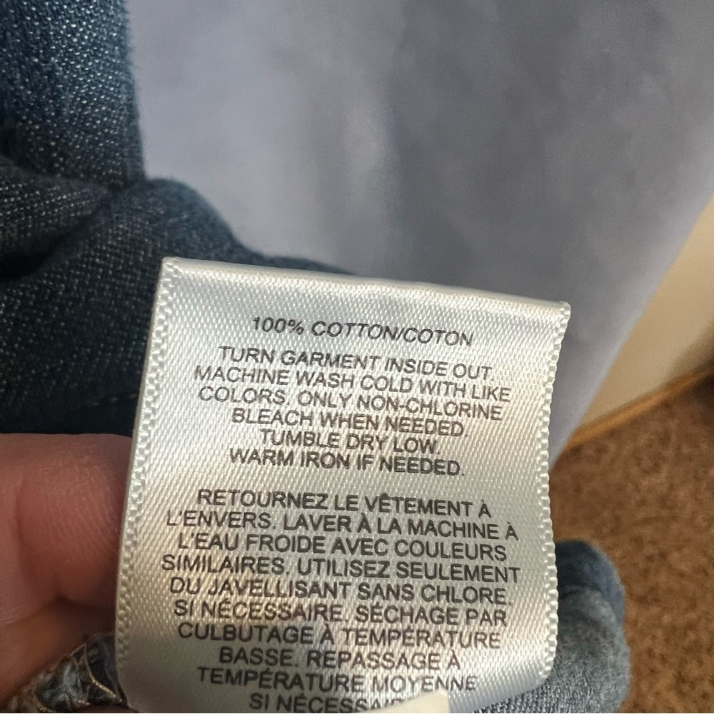 Express denim button down shirt dress size medium, short sleeved EUC - Picture 8 of 9